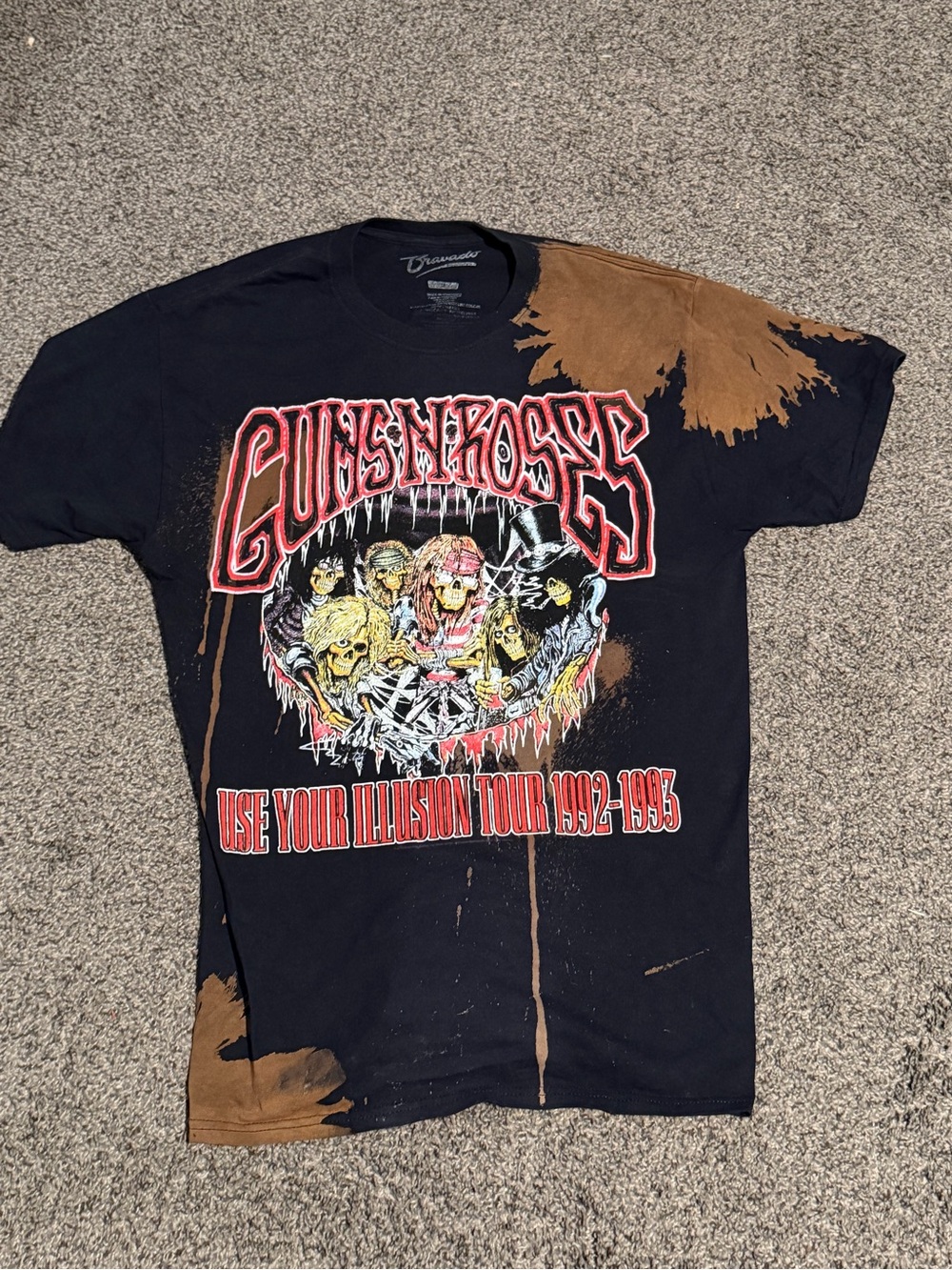 Guns N' Roses 'Use Your Illusion' Tour Tee with Bleached Detail